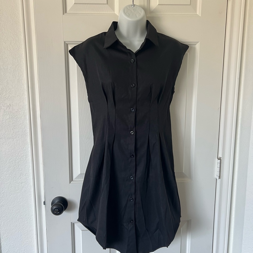 Elegant Black Button-Down Dress